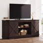 DWVO Farmhouse TV Stands for Living Room, Entertainment Center with Storage, TV Stand for 65 Inch TV with Double Barn Doors & Storage Cabinets, Rustic TV Cabinet Media Console, Espresso