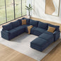 Vesgantti Large Modular Sectional Sofa, Big Comfy Cloud Couch with Ottoman Deep Seat Chenille Cloud Sofa, 8 Seater Large Sectional Couches for Living Room, Bedroom and Apartment, Blue