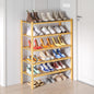Smiry Shoe Rack, 5 Tier Bamboo Shoe Organizer, Stackable Free Standing Wooden Shoe Storage Shelf for Closet, Entryway, Front Door Entrance, Natural Bamboo