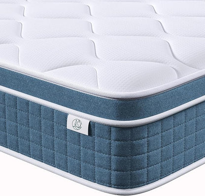 Queen Mattress 10 Inch, Hybrid Queen Bed Mattress with Individual Pocket Springs and Pressure-Relieving Memory Foam, Breathable, Medium Firm Mattress in a Box Queen Size 80"x60"x10"