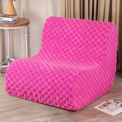 Bean Bag Chairs for Adults, Comfy Floor Sofa with Memory Foam, Giant Bean Bag Couch for Living Room Bedroom Dorm Office, Pink
