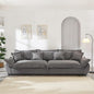 126 Inch Sailing Design Modular Sectional Cloud Sofa with Storage, Modern Deep Seat Couch w/Throw Pillows & Removable Backrest for Living Room Bedroom Apartment,Grey