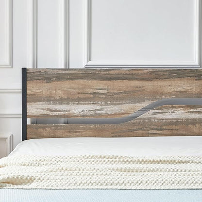 VECELO Full Size Platform Bed Frame with Wood Headboard, Strong Metal Slats Support Mattress Foundation, No Box Spring Needed