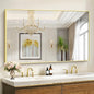40x60inch Gold Bathroom Mirror, Gold Rectangle Mirror with Frame, Large Rectangular Wall Mirrors for Bathroom, Living Room, Hair Salon, Big Farmhouse Mirror Hang Horizontal/Vertical