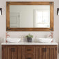YOSHOOT Rustic Wooden Framed Wall Mirror, Natural Wood Bathroom Vanity Mirror for Farmhouse Decor, Vertical or Horizontal Hanging