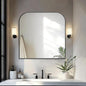 Bathroom Vanity Mirror,30" x 30" Black Metal Framed Wall Mirror for Over Sink, Living Room, Bedroom,Entryway Decor