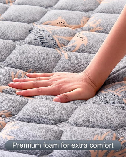 6th Generation Japanese Floor Futon Mattress - Extra-Thick 9-Layer Modern Futon with 100% High-Density Foam, Portable Floor Mattress Sleeping Pad for Adults, Guest Room, Dormitory, Twin Size(39"X80")