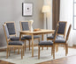 Merax Upholstered Solid Wood Dining Chairs Set of 6, French Country Style Accent Side Seating Furniture for Kitchen, Living Room, Cushioned Back, Blue Gray