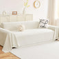 hyha Couch Cover for Dogs, Boho Sofa Covers for 3 Cushion Couch Washable, Chenille Sofa Slipcover for Pets, Soft Loveseat Sectional Couch Throw Blankets with Tassels (Beige, 88.5x134 Inch)