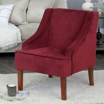 HomePop Swoop Arm Living-Room-Chairs, Dark Tan Velvet