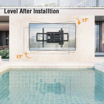 ELIVED Outdoor Long Arm TV Wall Mount for Most 42-75 Inch TVs, 37.9 Inch Long Extension Corner TV Mount, Weatherproof Full Motion tv Bracket Anti-Rust for Patio, Holds 99 lbs. Max VESA 600x400mm