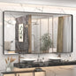 66x36 Inch Black Metal Framed Bathroom Mirror for Wall, Large Rounded Rectangle Mirror, Matte Black Bathroom Vanity Mirror, Anti-Rust, Shatterproof, Hangs Horizontally or Vertically