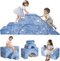 MeMoreCool Foam Climbing Toddler Couch, Modular Kids Sofa with Slide & Stair, Convertible Baby Couch for Playroom, Sectional Furniture for Crawling, Climbing, and Kids’ Play