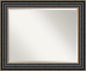 Amanti Art Black Bathroom Mirror for Over Sink, 28x34 Thomas Black Bronze Rectangle Vanity Mirror, Large Traditional Frame, Hangs Horizonally and Vertically, Bathroom Wall Decor, Beveled Edge