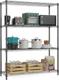 5-Shelf Storage Shelves,Wire Shelving Heavy Duty Metal Storage Shelving Unit Adjustable Garage Shelving Rack Pantry Kitchen (Chrome, 4 Tier,15.8" D x 45.3" W x 59.4" H)