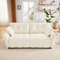 Modern Chenille Fabric 2-Seat Loveseat Sofa, Premium Upholstery Living Room Couch with Tufted Backrest & Comfortable Armrests and High-Resilience Memory Foam Cushions,White