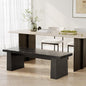 LITTLE TREE 47-Inch Wooden Entryway Bench, Farmhouse Dining Bench with Sturdy Frame for Dining Room, Bedroom, Living Room Hallway Kitchen, Easy Assembly (Black)