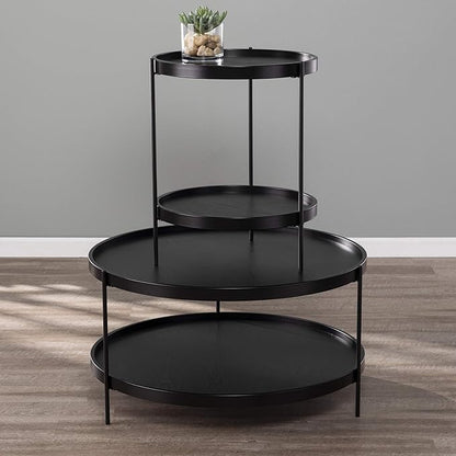 SEI Furniture Verlington End Table, Black