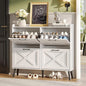 Maupvit Large Shoe Storage Cabinet with 4 Flip Drawers, Narrow Shoe Cabinet for Entryway with Wooden Legs, Freestanding Hidden Shoe Rack Organizer ＆ Metal Hinges, White