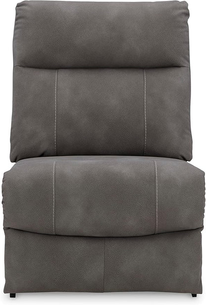 Signature Design by Ashley Next-Gen DuraPella Contemporary Faux Leather Modular Wall Hugger 3-Piece Power Reclining Sectional Sofa with Adjustable Headrest and USB Ports, Gray