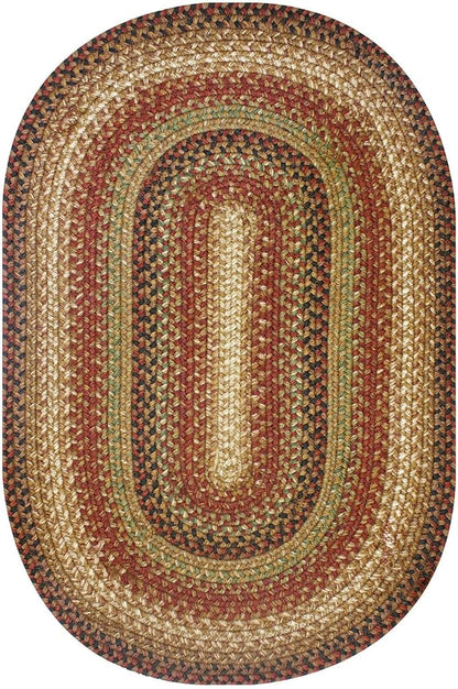 Homespice Gingerbread Jute Brown 8x10' Braided Oval Area Rugs for Living Room, Bedroom and Dining Room. Pet Friendly. Decor Styles- Farmhouse Rug, Rustic, Vintage, Primitive, Country, Boho Rug