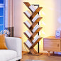 HOOBRO Tree Bookshelf, 9-Tier Tree Bookshelf with Lights, Space-Saving Book Shelf, Holds Books, CDs, Floor Standing Bookcase for Office, Living Room, Bedroom, Rustic Brown and Black BF08DSJ01