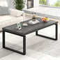 EXCEFUR Modern Coffee Table, Rustic Wood and Metal Center Table for Living Room, Industrial Rectangle Cocktail Tea Table for Home Office, Vintage Grey, 47 Inch