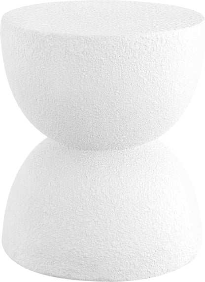 JONATHAN Y TBL1100A Greta 18" Mid-Century Modern Drum Indoor/Outdoor Accent Table Modern, Contemporary, Minimalist, Scandinavian, Classic, Patio, Garden, Bathroom, Living Room, White