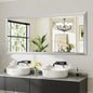 72x32 Inch Silver Bathroom Mirror for Wall, Thick Metal Framed Rectangle Mirrors for Over Sink, Bedroom, Living Room, Entryway, Anti-Rust, HD Tempered Glass