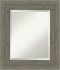 Amanti Art Grey Wall Mirror 27x23 Fencepost Grey Rectangle Bathroom Mirror for Wall Decor Living Room, Small Country Rustic Wood Frame, Hangs Horizonally and Vertically, Bathroom Decor, Beveled Edge