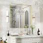 36×36 Gold Bathroom Mirror, Rectangular Bathroom Vanity Mirror for Wall with Rounded Corners & Aluminum Alloy Frame, Tempered-Glass, Modern, Farmhouse, Horizontal/Vertical, Entryway, Bedroom