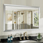 48x30 Inch Silver Bathroom Mirror for Wall, Thick Metal Framed Rectangle Mirrors for Over Sink, Bedroom, Living Room, Entryway, Anti-Rust, HD Tempered Glass