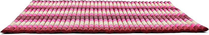 Leewadee - Foldable Floor Mattress - Japanese Roll Up Futon -Trifold Tatami Mat- Guest Floor Bed - Camping Mattress - Thai Massage Mat, Kapok Filled, 75 x 57 inches, Auburn Pink