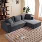 Modular Sectional Sofa, 108" L-Shaped Boneless Couch with Deep Seat, Corduroy Cloud Couch for Living Room, Bedroom, No Assembly Required, Ship in a Box, Grey