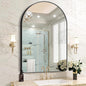 FORBATH Arched Mirror 32x48 Inch, Bathroom Mirror Wall Mounted Modern Black Aluminum Alloy Frame Decor Large Dresser Mirror for Bedroom Living Room Entryway, Hanging or Leaning Against Wall
