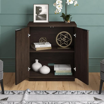 Henn&Hart 28" Wide Rectangular Accent Cabinet in Alder Brown, for Home, Living Room, Bedroom, Entertainment Room, Office