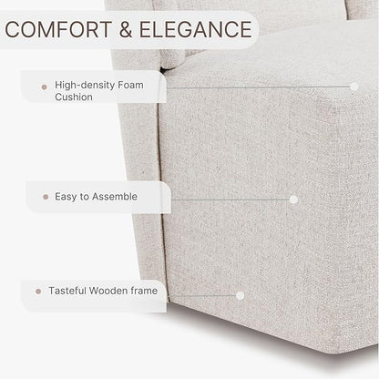 Upholstered Dining Chair with Casters Wingback Modern Side Armless Deskchair with Rollers for Diningroom Bedroom Livingroom Reading Room,Linen,2 Box