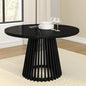 Plank+Beam Lido Round Dining Table, 47", Wooden, Pedestal, Minimalist Kitchen Table for 4 for Dining Room, Black