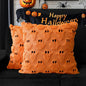 4TH Emotion Halloween Ghost Decorative Pillow Covers 20x20 Set of 2, Orange Soft Plush Faux Fur Farmhouse Throw Cushion Cases for Fall Autumn Holiday Home Decorations