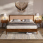 Nipe Platform Bed Frame with Headboard Size King - Dark Chocolate - Solid Acacia