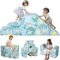 MeMoreCool Foam Climbing Toddler Couch, Modular Kids Sofa with Slide & Stair, Convertible Baby Couch for Playroom, Sectional Furniture for Crawling, Climbing, and Kids’ Play