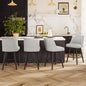 Counter Height Bar Stools Set of 4, Modern Swivel Barstools with Back and Wood Legs, Linen Fabric Upholstered Bar Chairs, 26" H Kitchen Counter Stools, Kitchen Island Home Bar, Light Grey