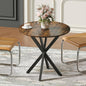 Unovivy 31.5" Small Round Dining Table for 2-4, Space Saving Circle Kitchen Dinner Table, Industrial Mid Century Modern Dining Room Desk for Kitchen, Apartment, Rustic Brown