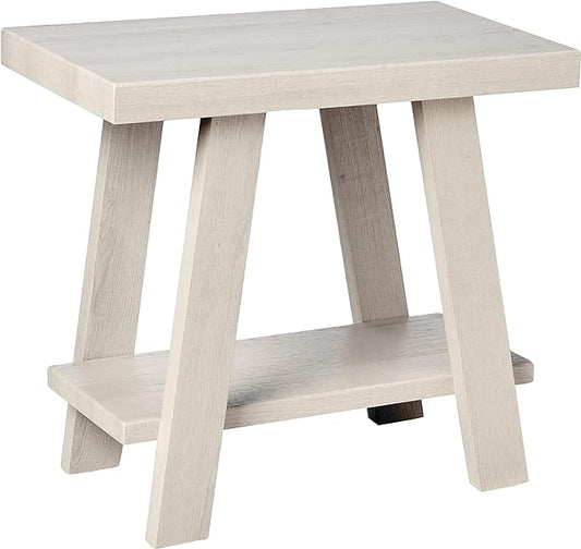 Roundhill Furniture Athens Contemporary Wood Shelf Side Table, White