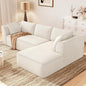 Vesgantti 106" Cloud Sectional Couch with Chaise, Deep Seat Modular Sectional Sofa Chenille Memory Foam Sofa Boneless Couches for Living Room Bedroom, No Assembly Required (Beige, Right-Facing Chaise)