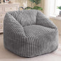 BYBYME Giant Bean Bag Chair for Adults and Kids, Large Comfy Cozy Beanbag, Floor Sofa for Teens, Living Room, Gaming, Reading, Grey