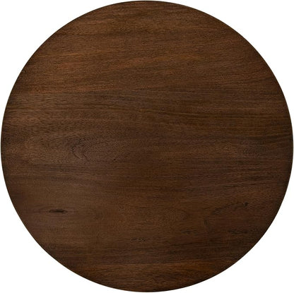 Kate and Laurel Wegner Traditional Wooden Round Side Table, 16 x 26, Brown, Elegant and Durable Pedestal Table for Use as Living Room End Table, Plant Stand, or Bedroom Nightstand