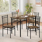 Vipbear Kitchen Dining Table Set for 4, 5-Piece Kitchen Table Set,Dining Room Table Sets,Rectangular Kitchen Table Set with 4 Chairs for Small Space, Dinette,Apartment, Rustic Brown