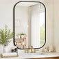 Bathroom Mirrors for Over Sink, 28x40 Black Vanity Mirror for Bathroom Sink, HD Shatterproof Squircle Wall Mirror for Bathroom Washroom Lavatory Restroom Metal Frame