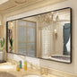 60x30 Black Framed Bathroom Mirror for Wall, Black Metal Bathroom Vanity Mirror, Modern Rectangle Mirror, Rounded Corner, Shatterproof, Anti-Rust (Horizontal/Vertical)